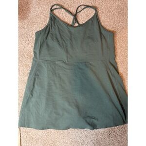 Green Old Navy 3X Strap Sundress Skort Pocket Summer Sleeveless